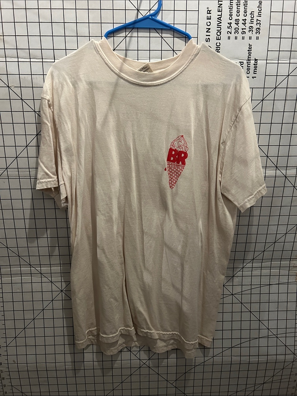 Comfort Colors Cream Short Sleeve Tee with Red Ice Cream Logo